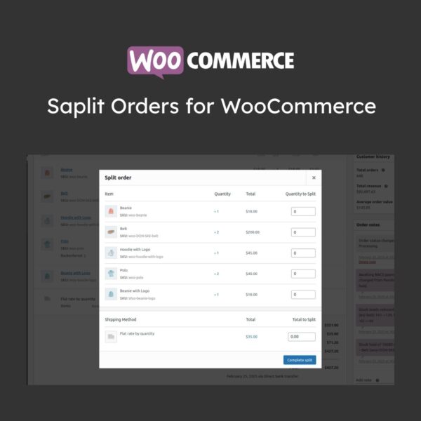 Split Orders for WooCommerce - Download $4.49