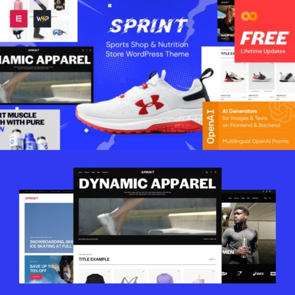 Sprint - Sports Shop & Nutrition Store WordPress Theme $4.49