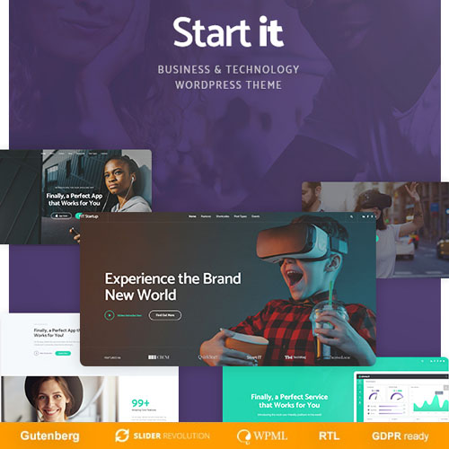 Start It - Technology & Startup WordPress Theme - Download $4.49