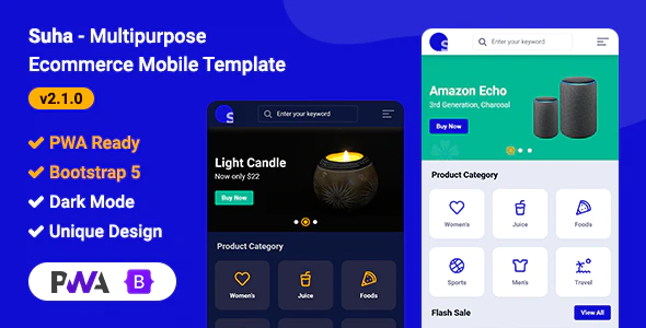 Suha – Multipurpose Ecommerce Mobile HTML Template