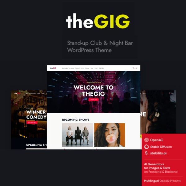 The Gig - Stand-up Club & Night Bar WordPress Theme $4.49
