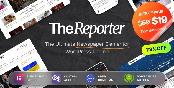 The Reporter Newspaper Editorial WordPress Theme