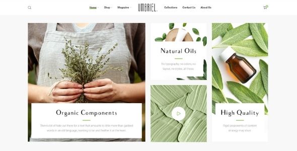 Umbriel Theme GPL v1.3.1 – eCommerce theme for organic cosmetics and perfumes