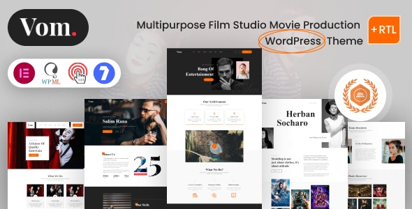 Vome Multipurpose Film Studio Movie Production WordPress Theme