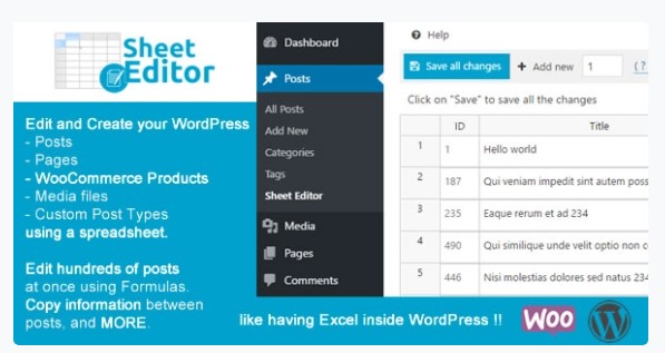WP Sheet Editor Premium + Addons Download WP Sheet Editor Premium + Addons Download